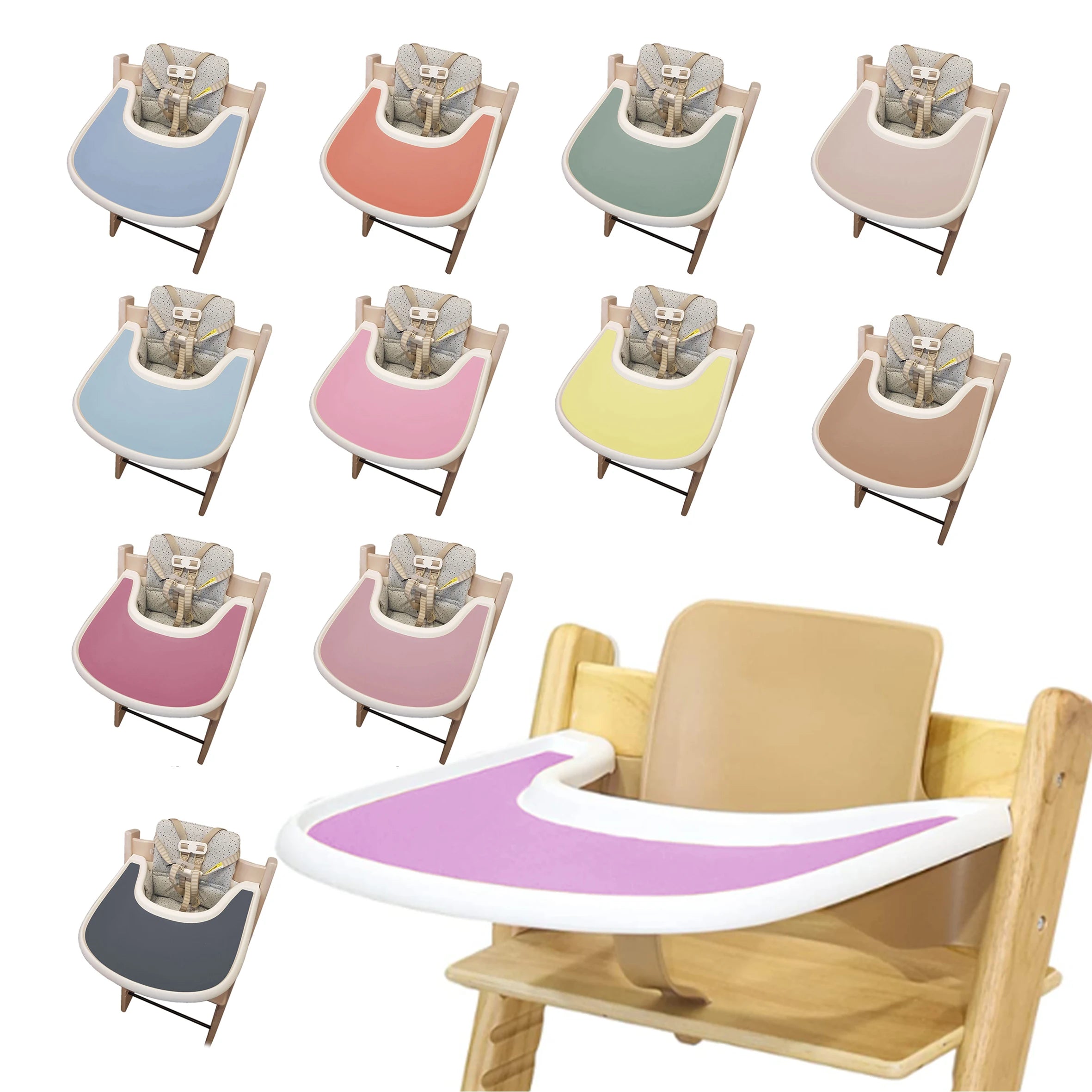 1pcs-Easy To Clean Trip Trap Placemat Silicone Baby Dining Feeding Mat Highchair Flat Tray Placemat For Baby Purest Peak